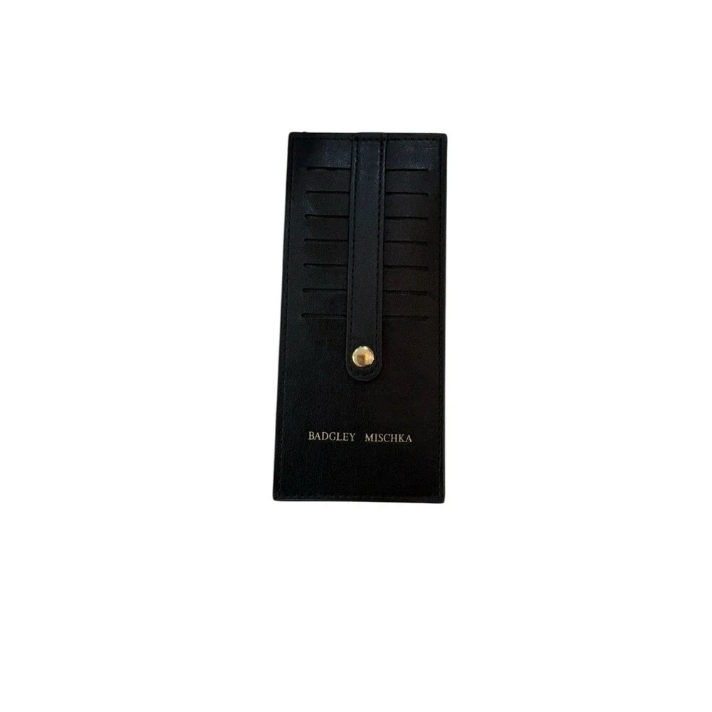 Badgley Mischa Long Slim Leather Card Case Black Classic‎ Accessories